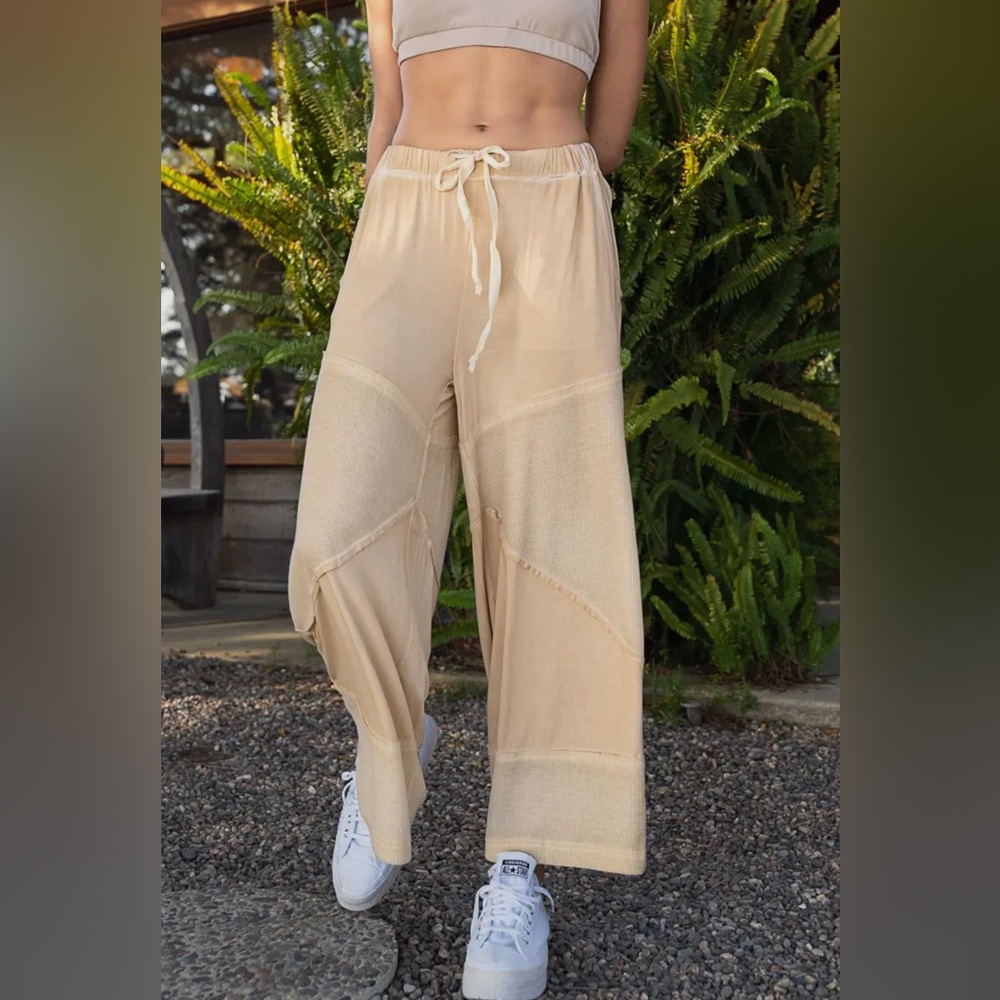 POL Corn Soup Cropped Pants Adjustable Drawstring Side Pockets PRE ORDER - Picture 2 of 6